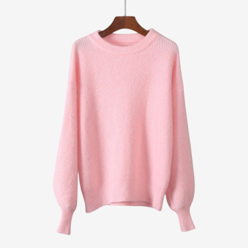 Maya – oversize’owy sweter z długimi rękawami i okrągłym dekoltem