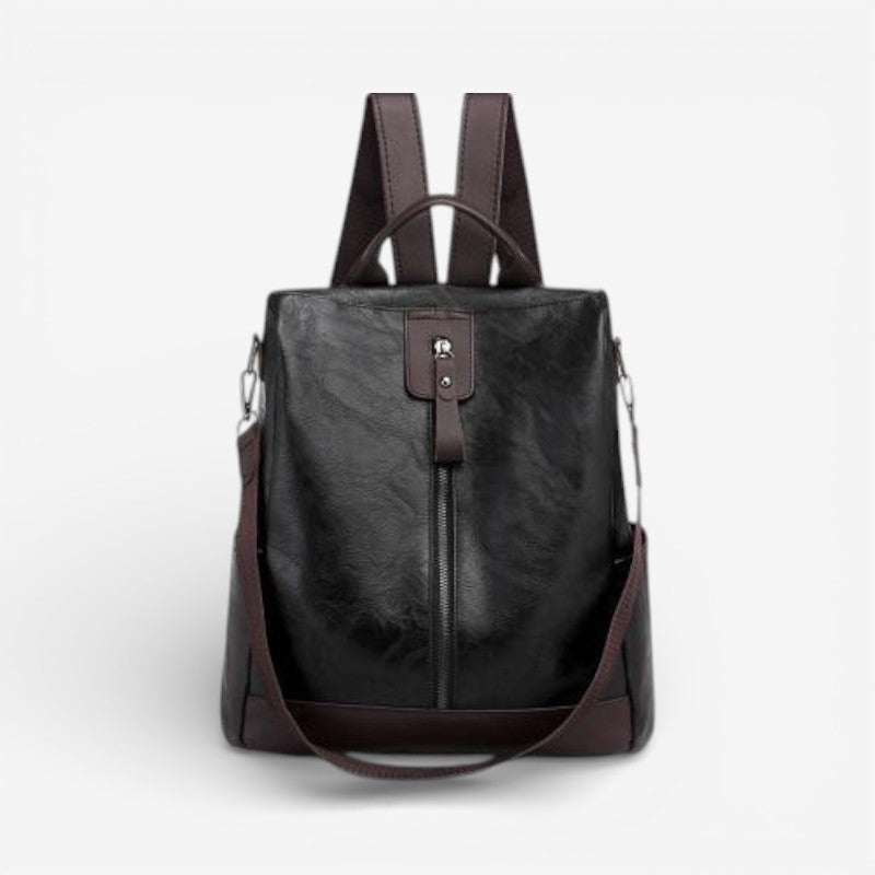 Florence – Large Capacity Backpack with Adjustable Straps | Main Compartment with Zipper for Organized Storage | Lightweight Practical Everyday Use | Standard Size | Brown, Black, White, Green
