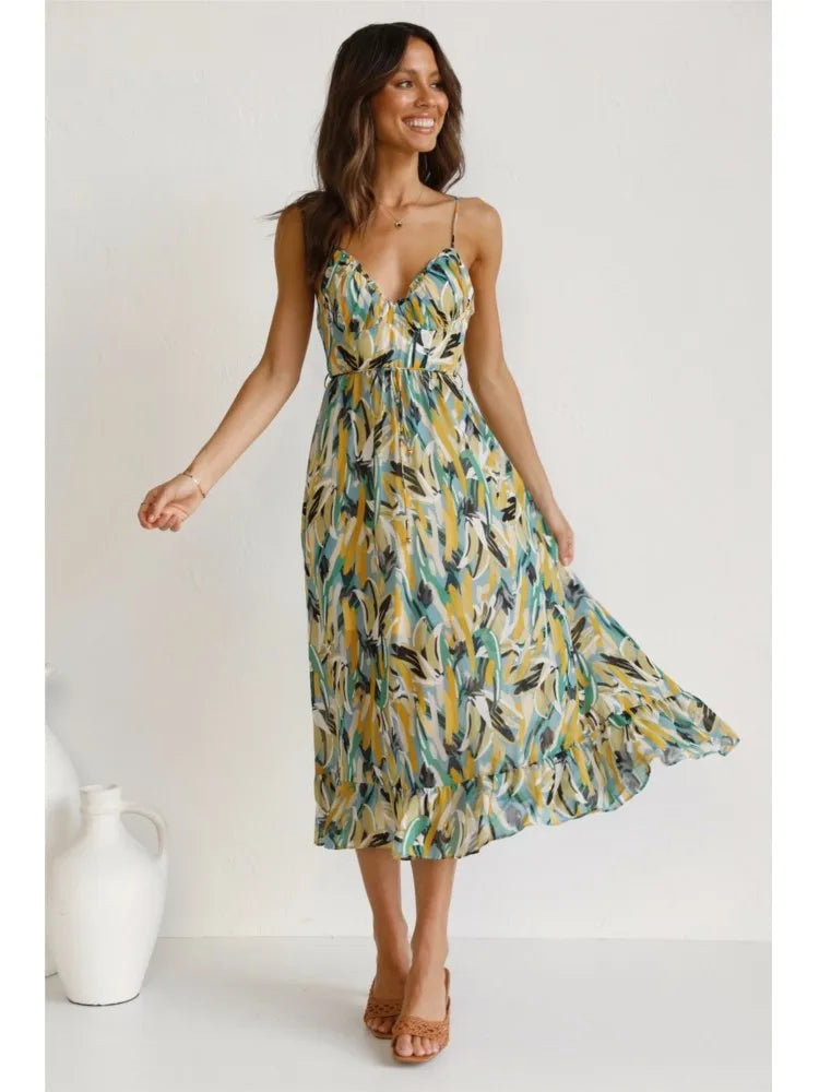 SunSplash™ - Robe imprimée col en V