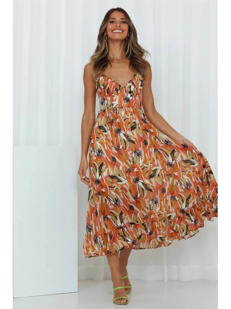 SunSplash™ - Robe imprimée col en V
