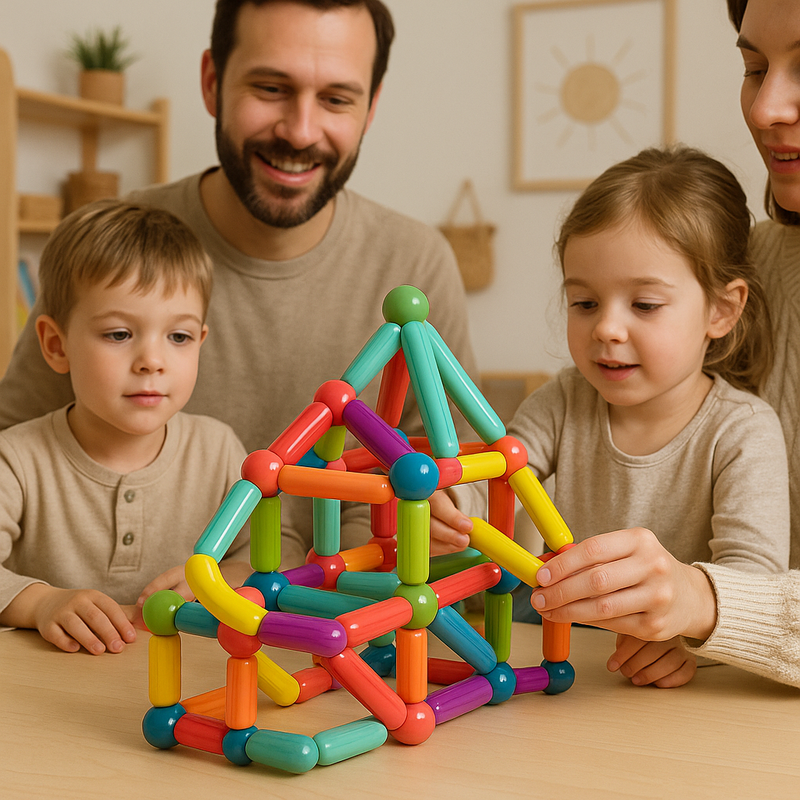 BuildBlox – Ensemble de construction avec bâtonnets pour création de formes créatives et jeu pratique