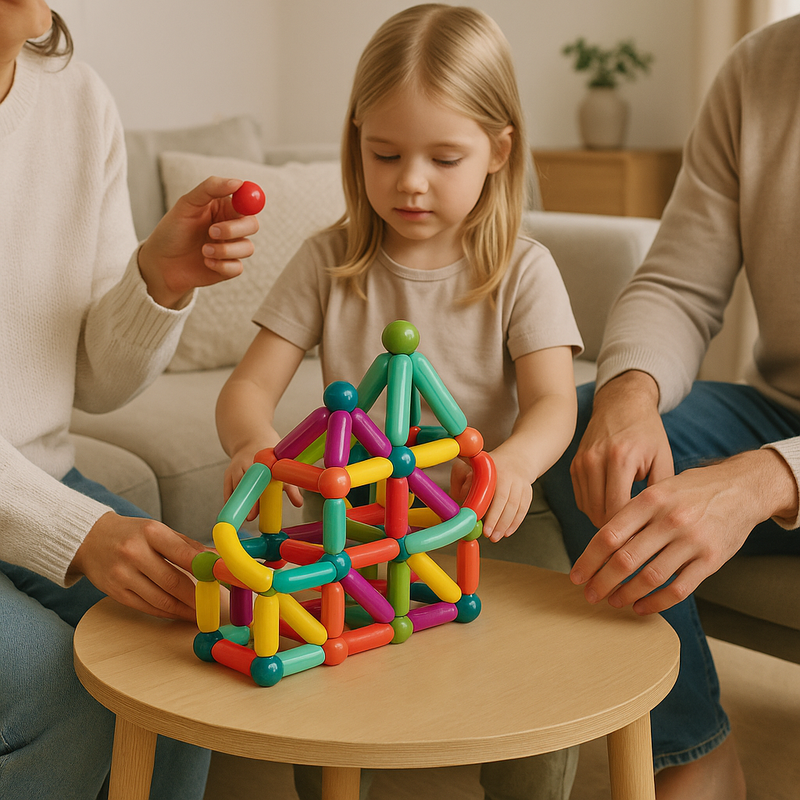 BuildBlox – Ensemble de construction avec bâtonnets pour création de formes créatives et jeu pratique