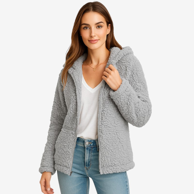 Lysetta - Manteau à capuche et manches longues avec fermeture éclair