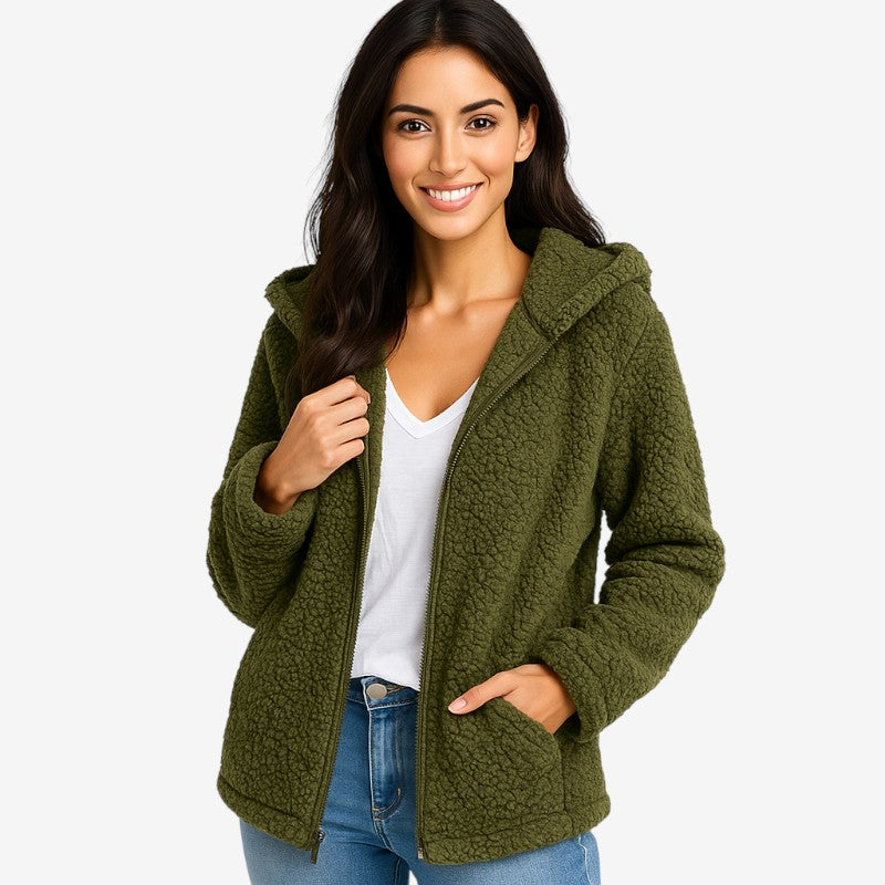 Lysetta - Manteau à capuche et manches longues avec fermeture éclair