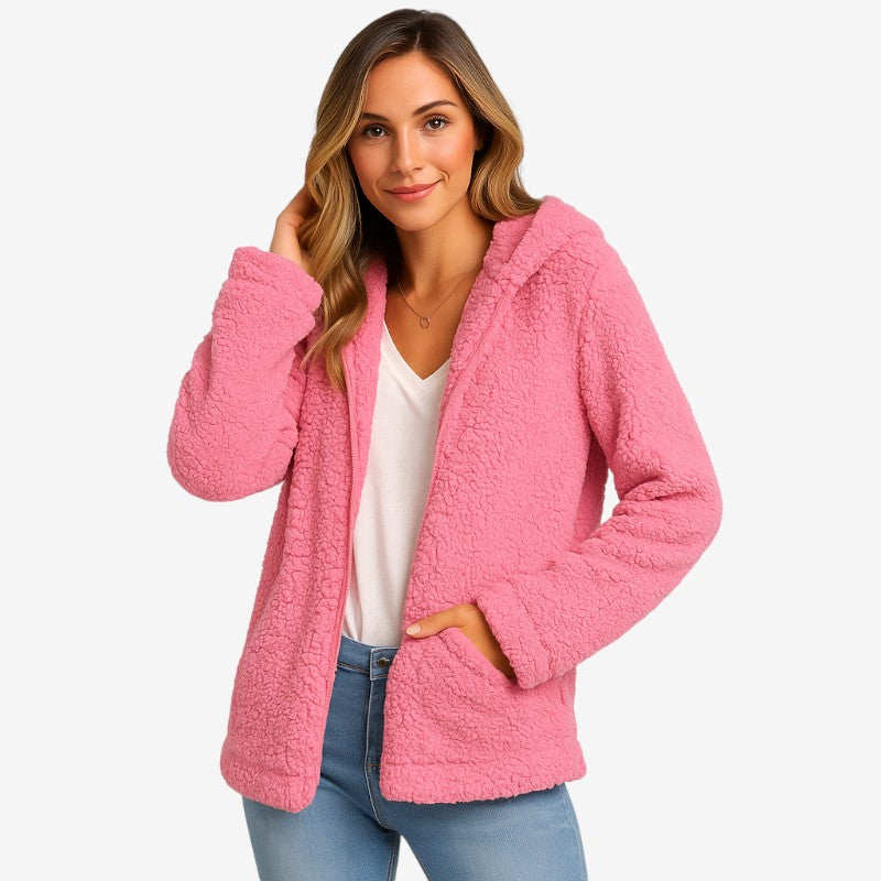 Lysetta - Manteau à capuche et manches longues avec fermeture éclair