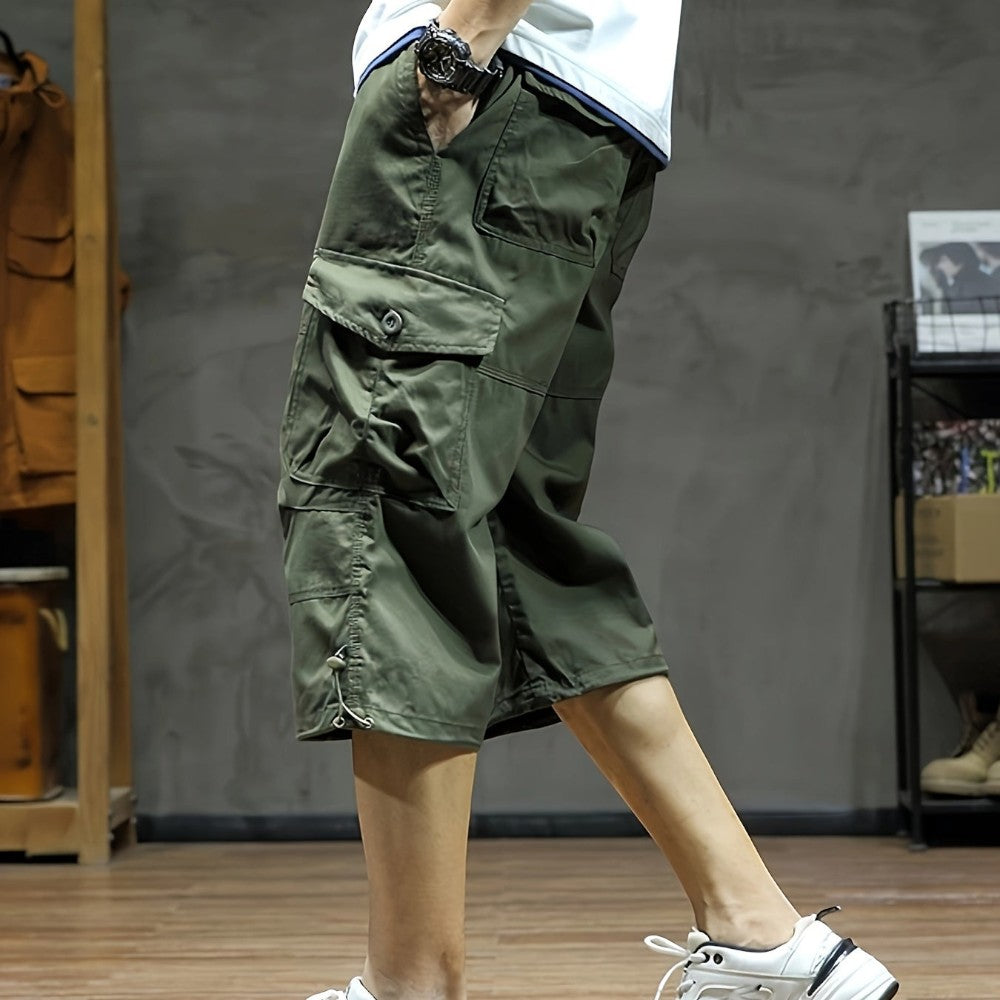 Sander - Pantaloncini Cargo con Vita Elastico e Tasche Multiple