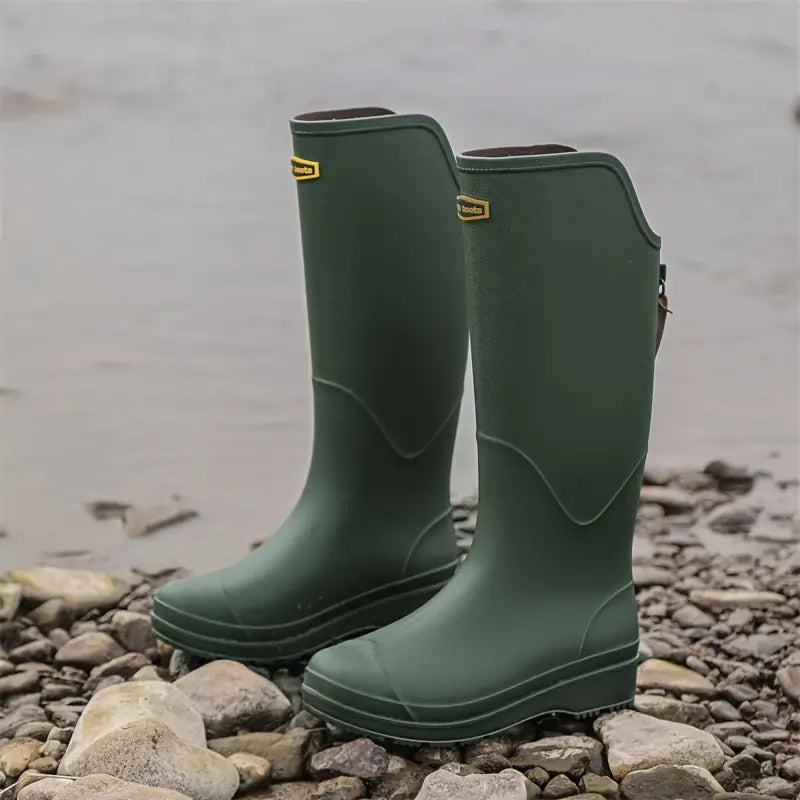 Blina – Bottes de pluie montantes jusqu'aux genoux avec semelle texturée et fermeture éclair élégante