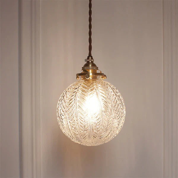 GlobeLite - Lampada a Sospensione Industriale con Paralume in Vetro Trasparente
