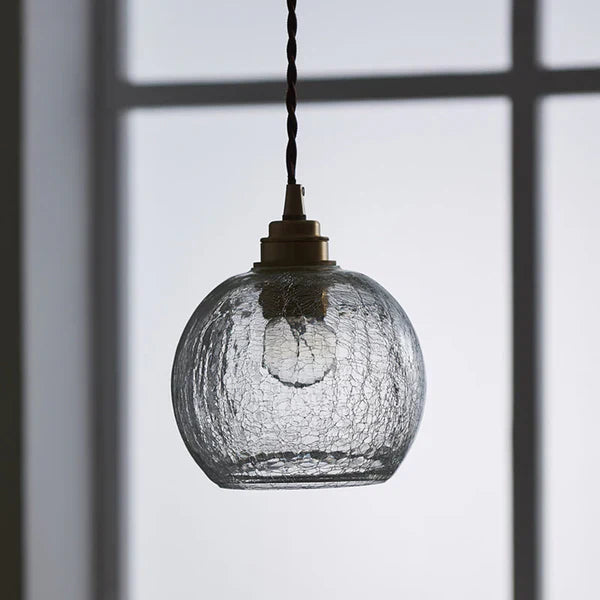 GlobeLite - Lampada a Sospensione Industriale con Paralume in Vetro Trasparente