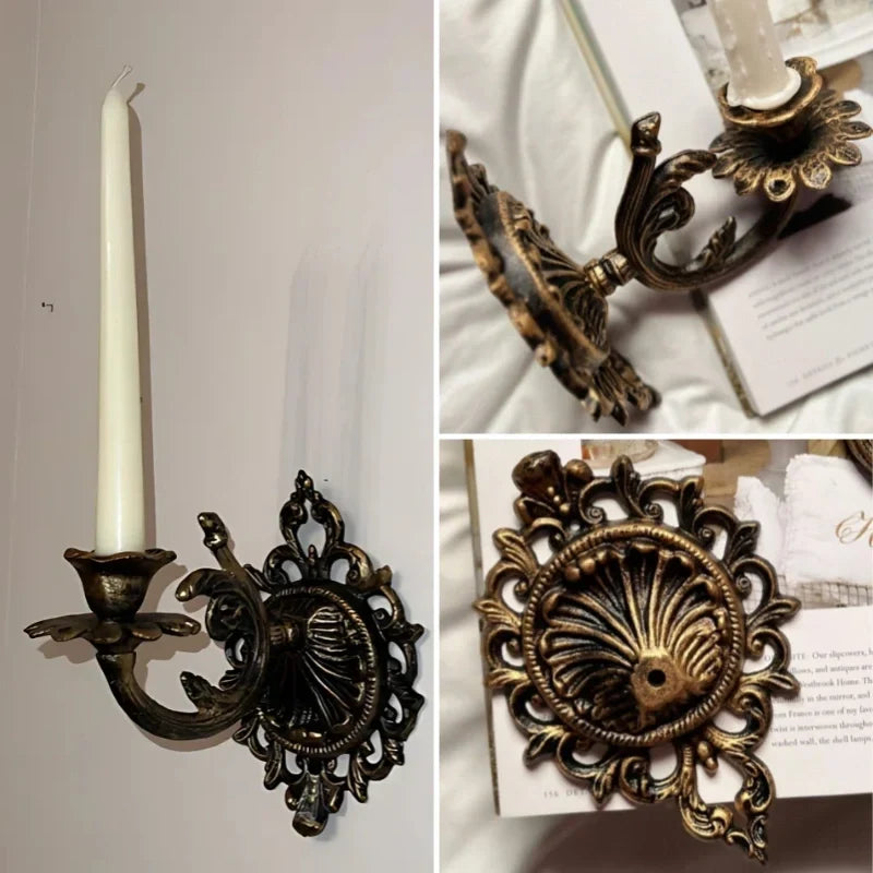 OrnateFlame - Wall Sconce With Forged Iron Design For Taper Candle