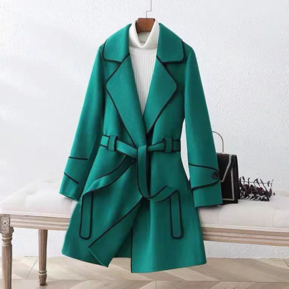 Anke - Manteau à la mode avec ceinture et poches pratiques