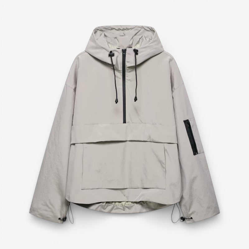 Clover – Long Sleeve Hooded Jacket With Zipper And Pockets