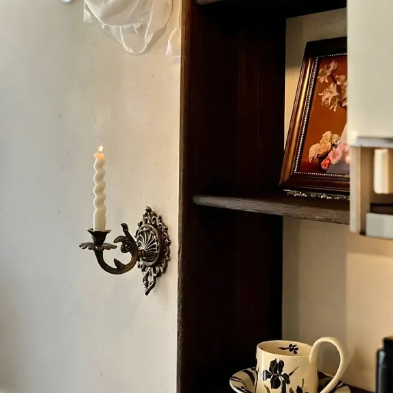 OrnateFlame - Wall Sconce With Forged Iron Design For Taper Candle