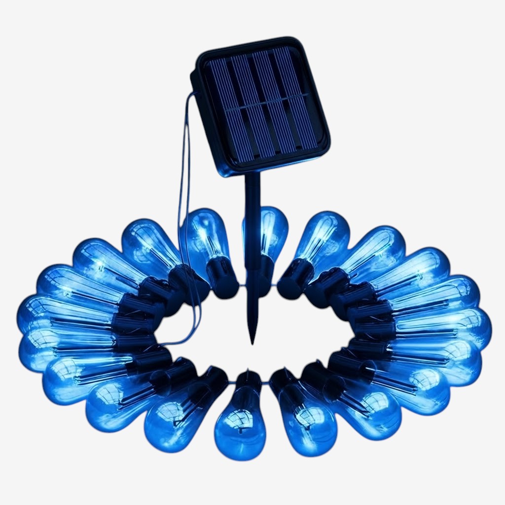 SolarHue - Guirnalda de luces LED solares con diseño retro