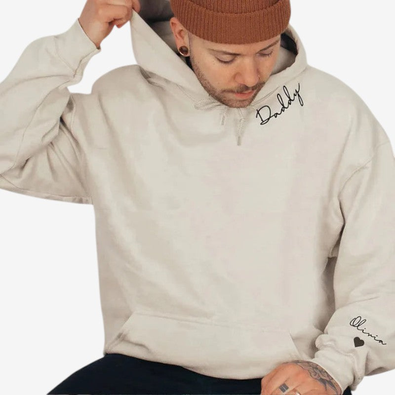 Cadeau Fête des Mères | Sweat à Capuche Manches Longues avec Nom Brodé
