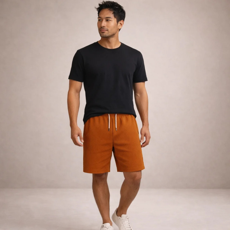 Pantaloncini da uomo con coulisse in vita e tasche laterali