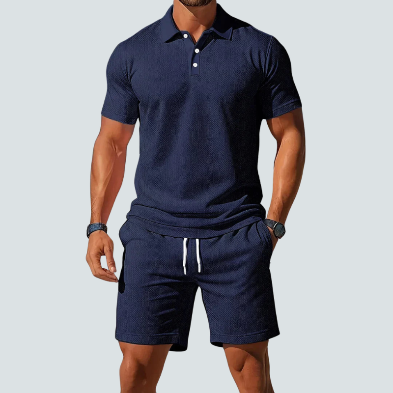 Men's 2 Piece Polo Shirt and Shorts Set