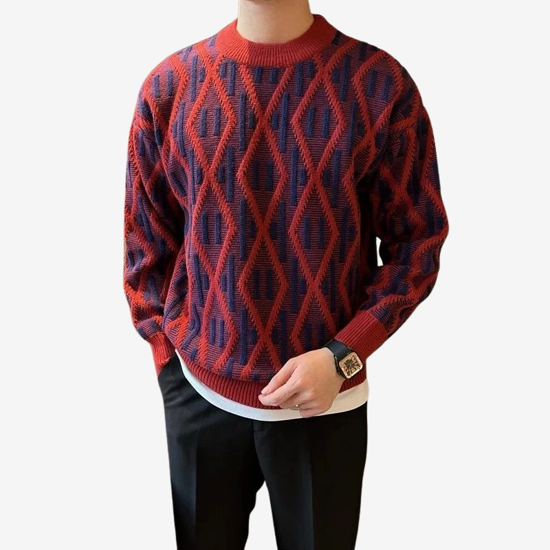 Michael – Long Sleeve Printed Sweater With Round Neck