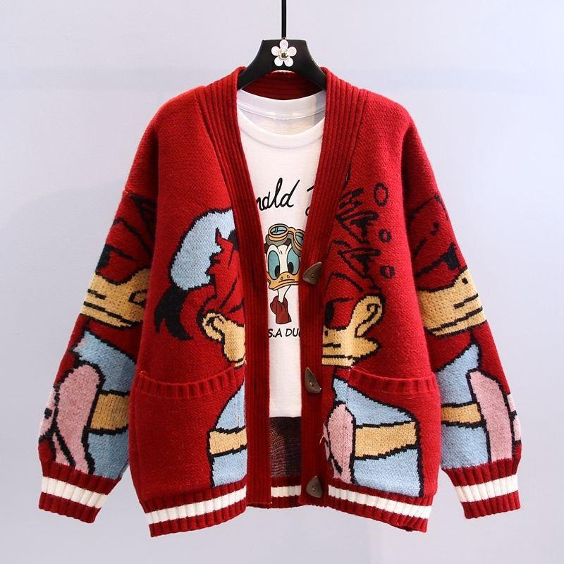 Demi - Long Sleeve Printed Cardigan with Button Closure