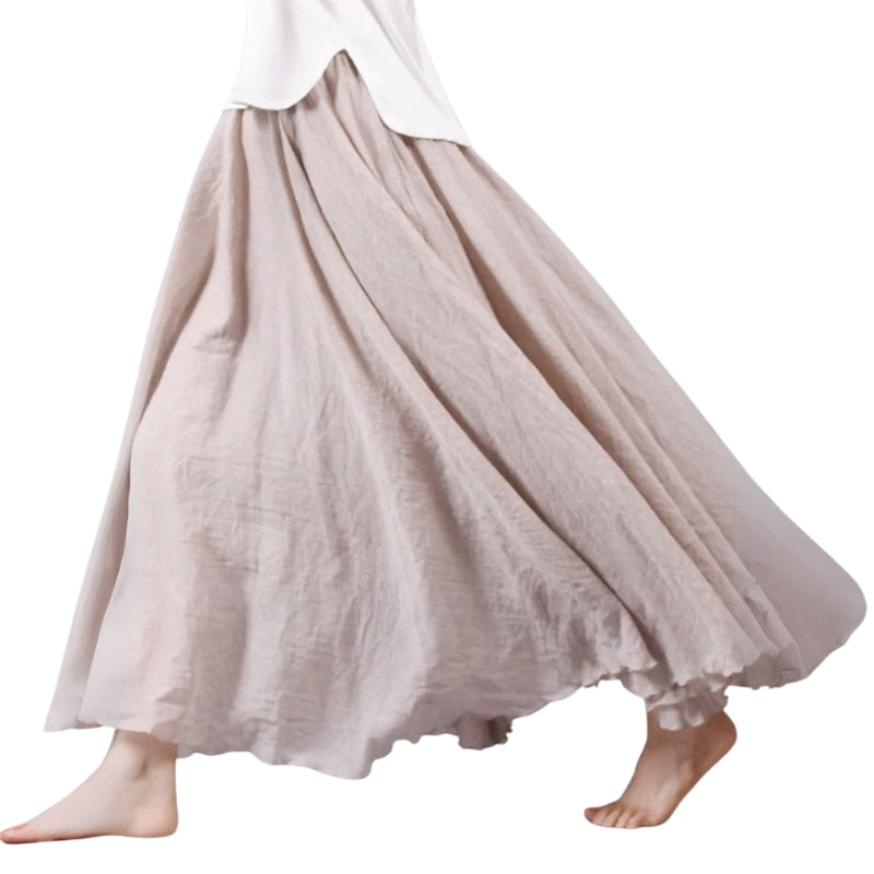 Mireille – Jupe maxi légère à taille haute