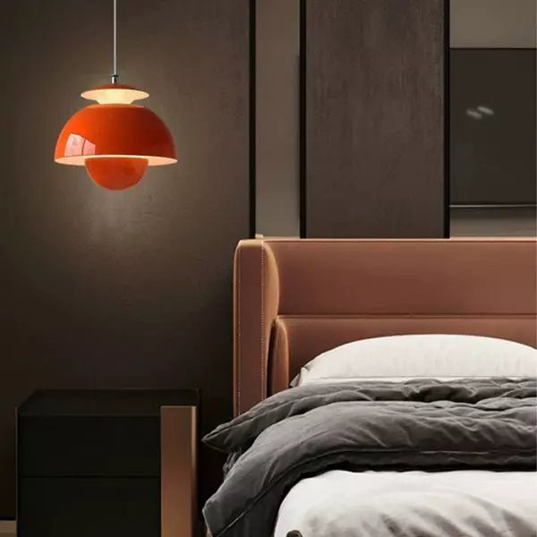 AuraSphere - Nowoczesna lampa wisząca z warstwowym wzorem i centralnym kulistym akcentem