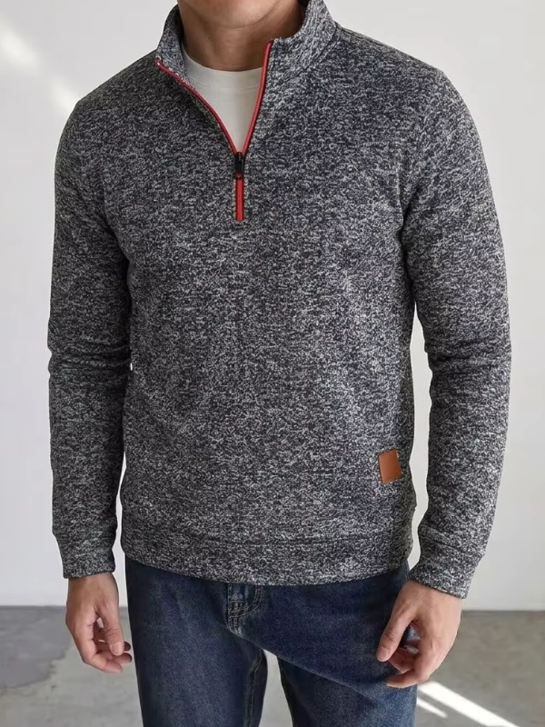 ZipGent - Men's Half-Zip Sweater With Stand Collar