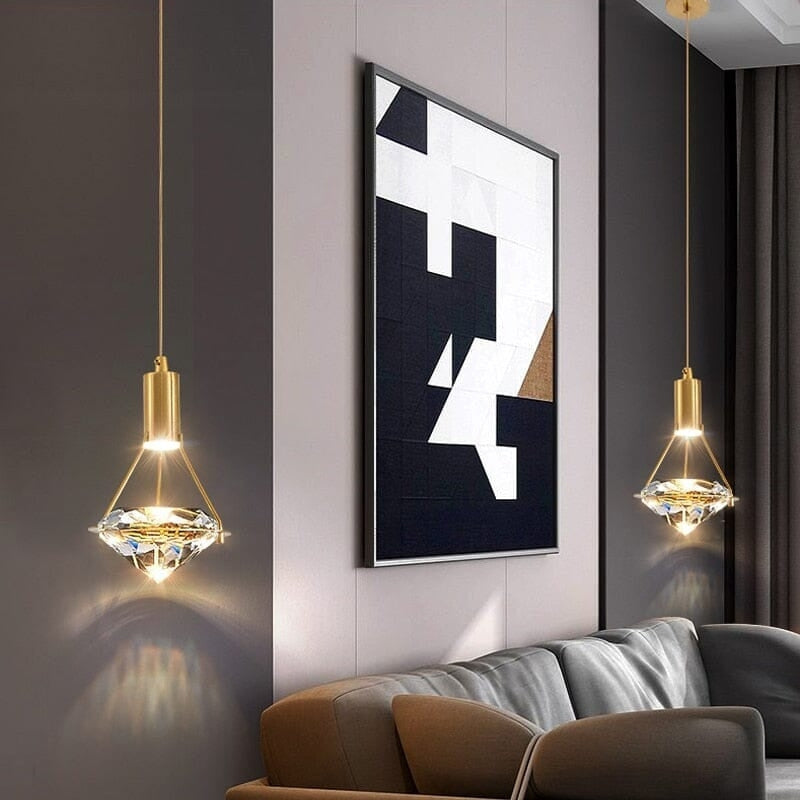 LuxeBeam – Lampă suspendată LED cu design inspirat de diamant pentru iluminat interior