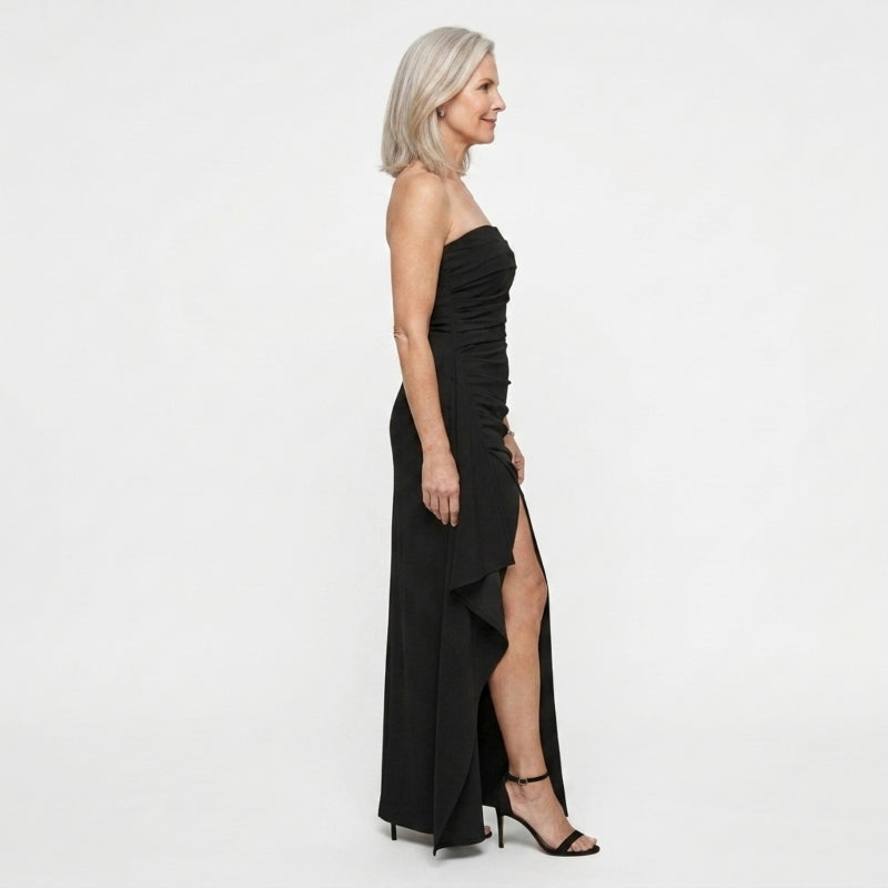 Robe longue plissée bustier pour femme
