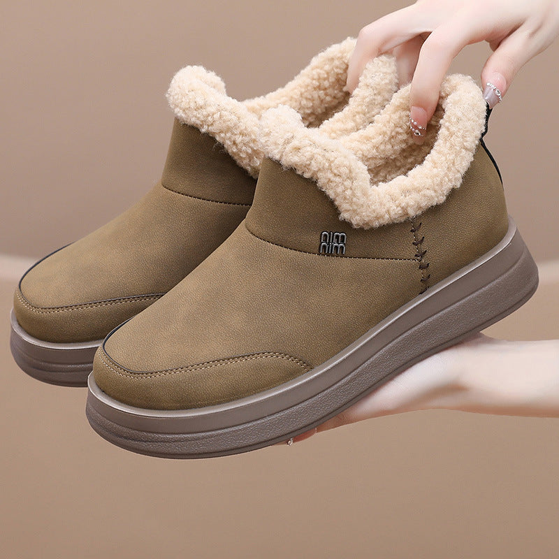 Violet - Round Toe Boots with Slip-On Design