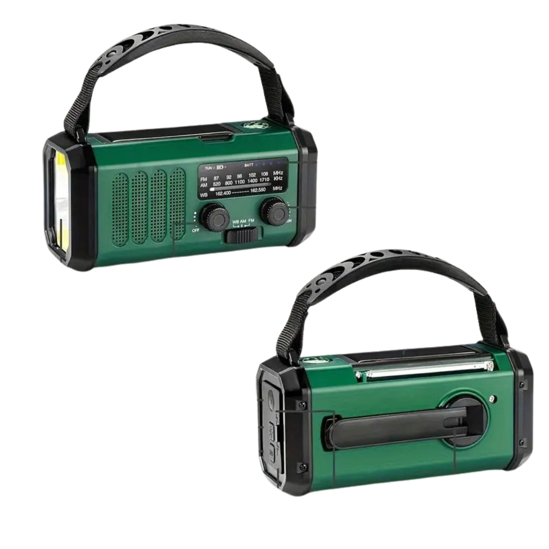 SurvivorPro - 10.000mAh noodradio met zonne-energie en handmatig opladen