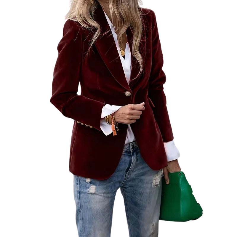 Amara – Blazer with long sleeves and single-button design