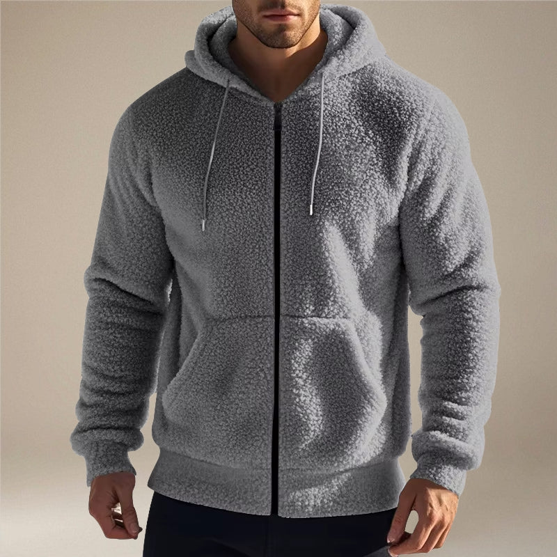 Arden – Fleece bunda s dlouhým rukávem, kapucí a kapsami