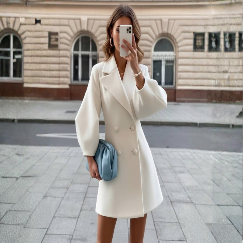 Violet - Manteau à manches longues avec fermeture à boutons
