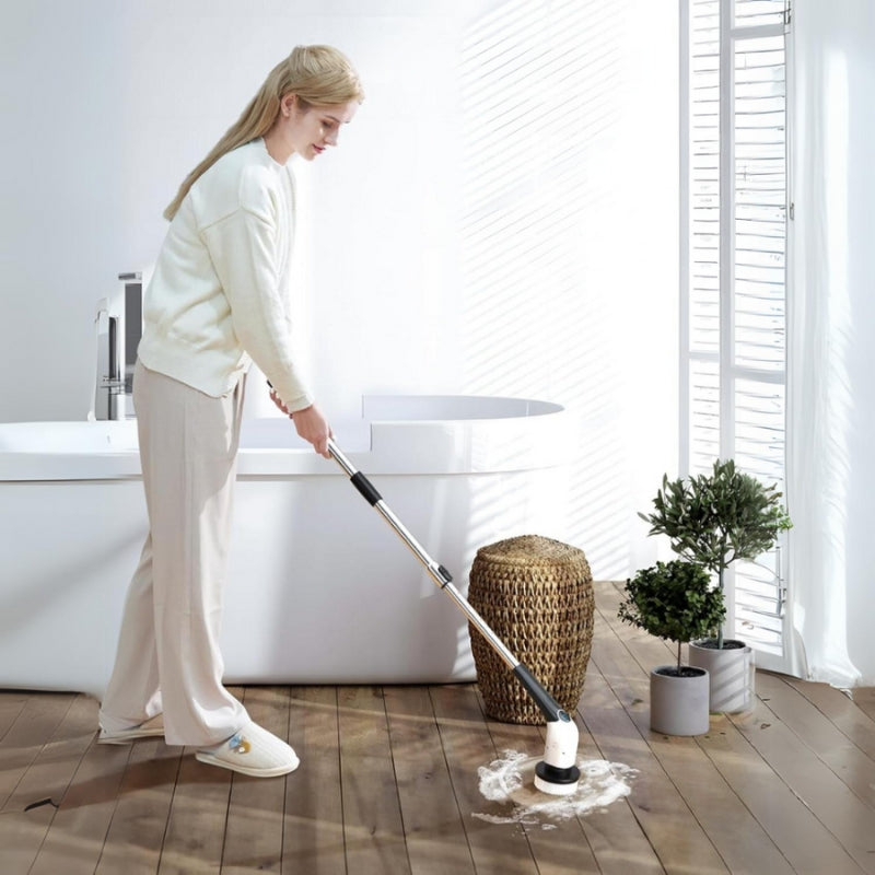 CleanMate – Reinigingsschrobber met Afneembaar Handvat en Oplaadbaar Ontwerp