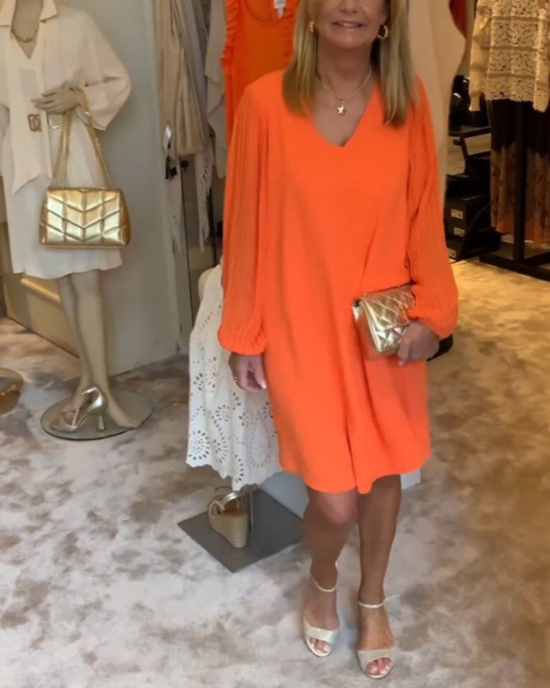 SpringGlow™ - Lantern Sleeve Dress