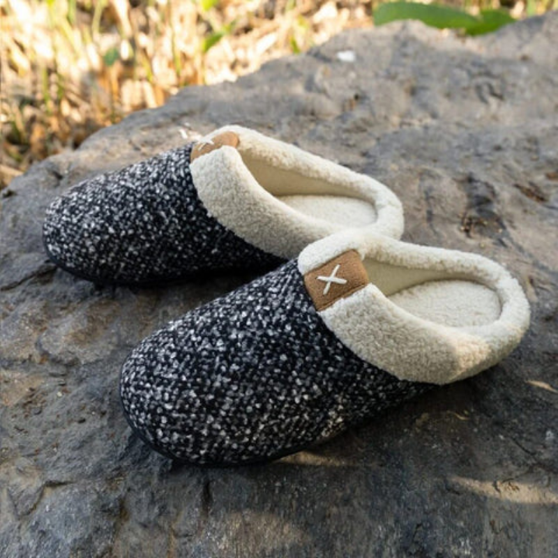 CozyStep - Chaussons à bout rond avec design à enfiler