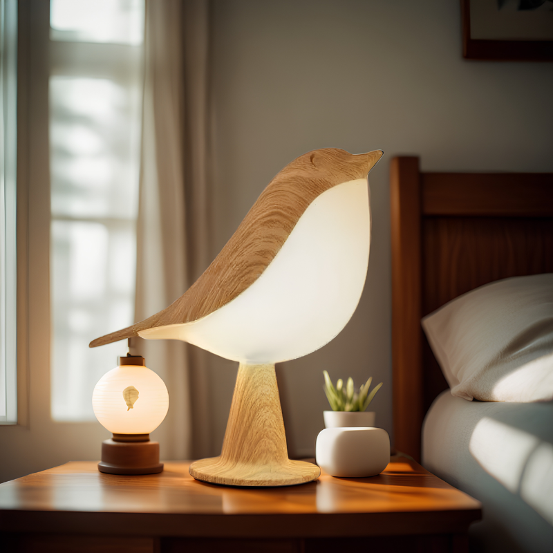Woodlark - Lampe de table en forme d’oiseau avec LED intégrée