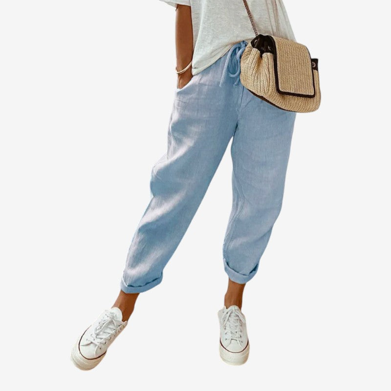 Women’s Striped Pants with Drawstring