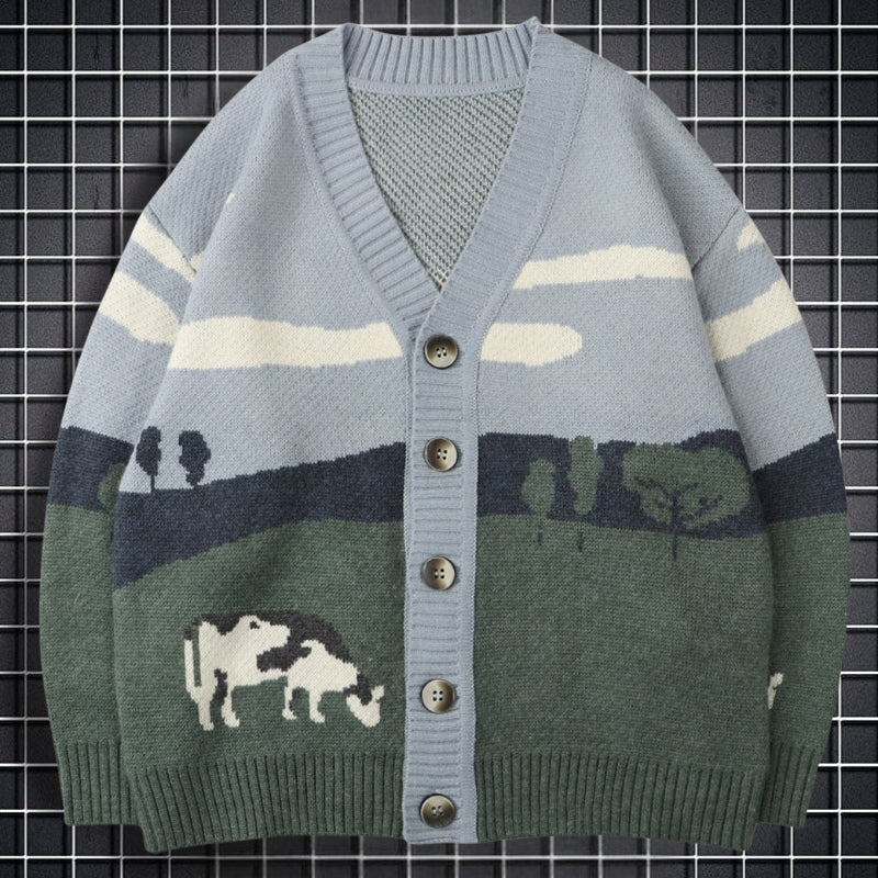 Jasper – Long Sleeve Cardigan With V Neck And Button Closure