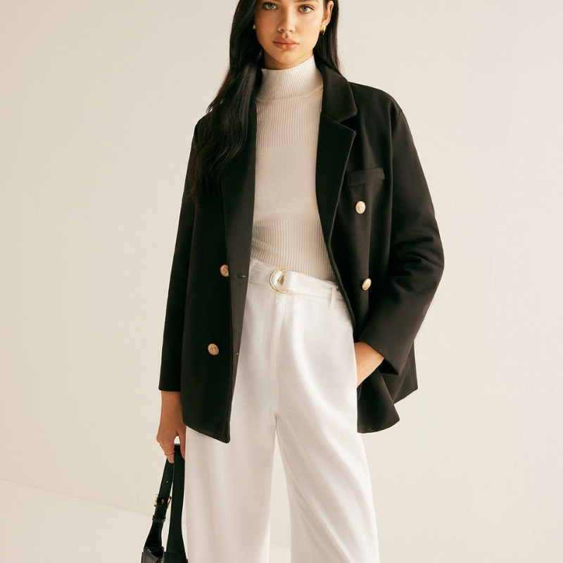 Liora - Double-breasted coat with long sleeves