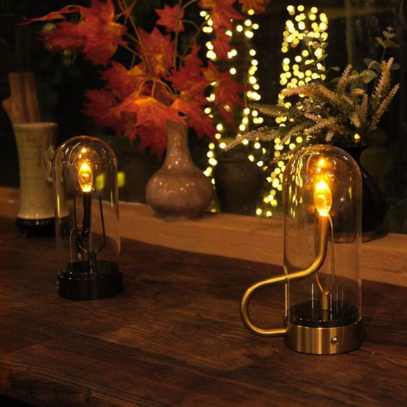 GlowDrop – LED Table Lamp with Water Drop Flame and Rechargeable Design