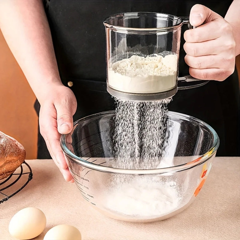BakeEase - Flour Sifter with Squeeze Handle and Non-Stick Design