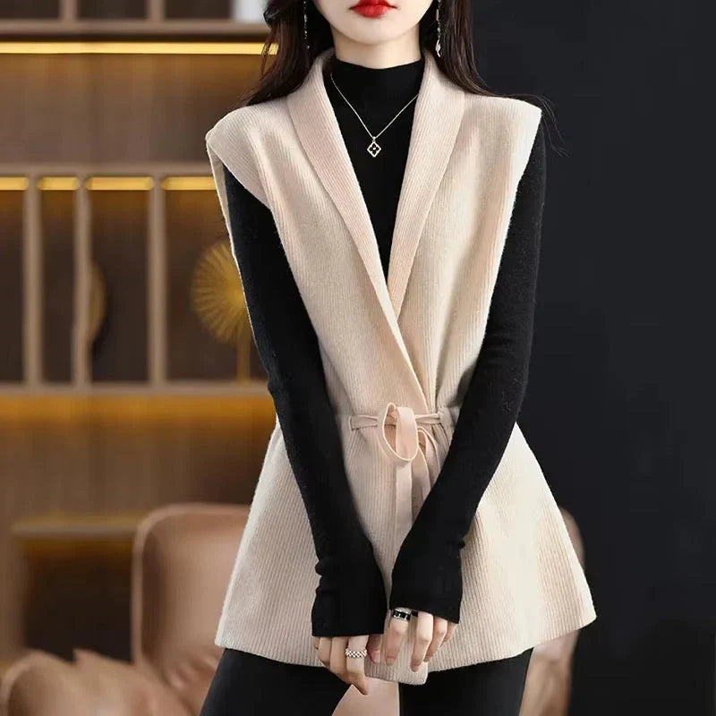 Amelie – Sleeveless Vest with Adjustable Belt