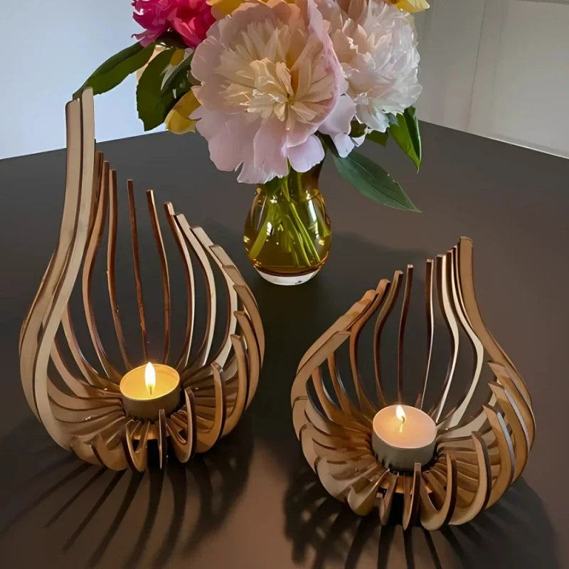 WoodWick - Wooden Candle Holder With Teardrop Design
