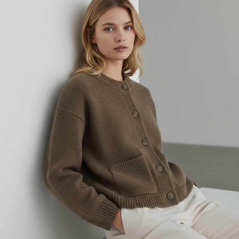 Myrthe – Cardigan à manches longues avec fermeture à boutons