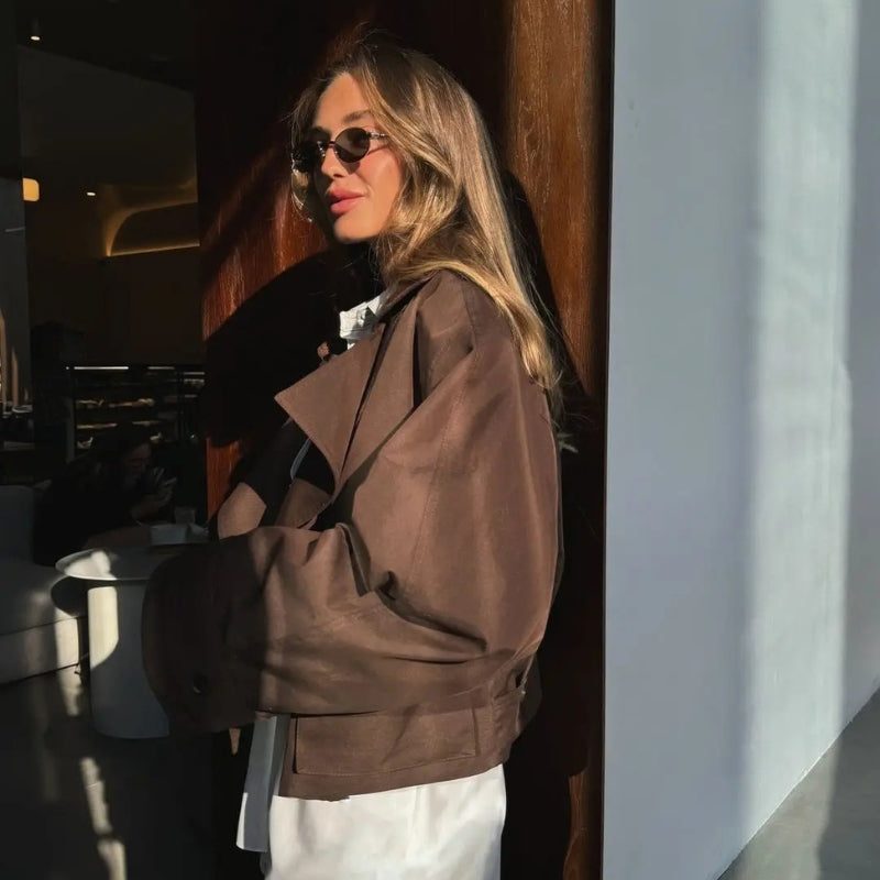 Amelia – Long Sleeve Jacket with Pockets and Loose Fit