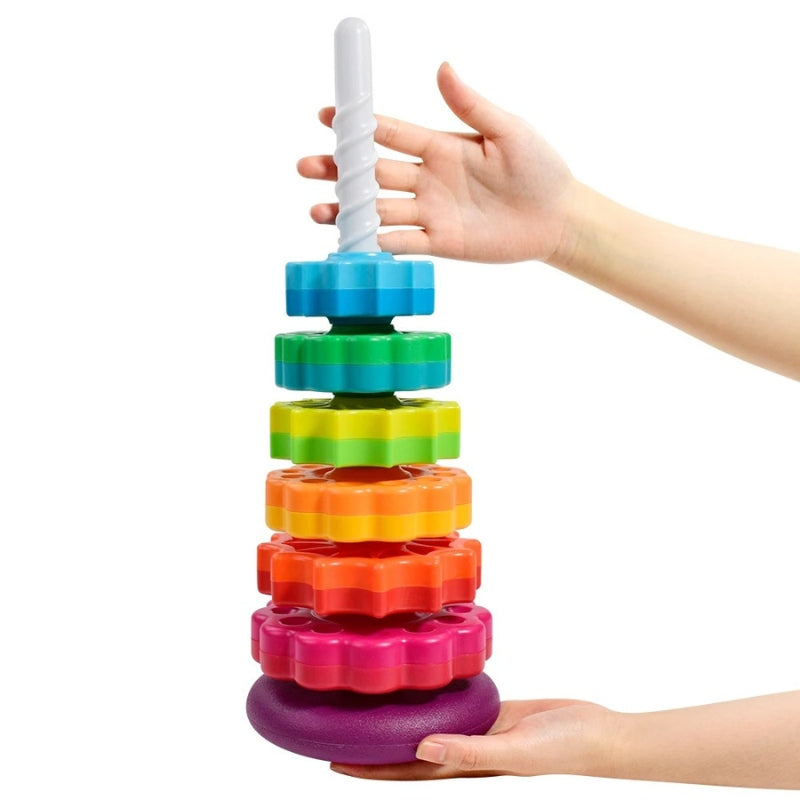 TumbleTwirls – Turn de stivuire cu discuri rotative și acțiune de rotație pentru copii mici