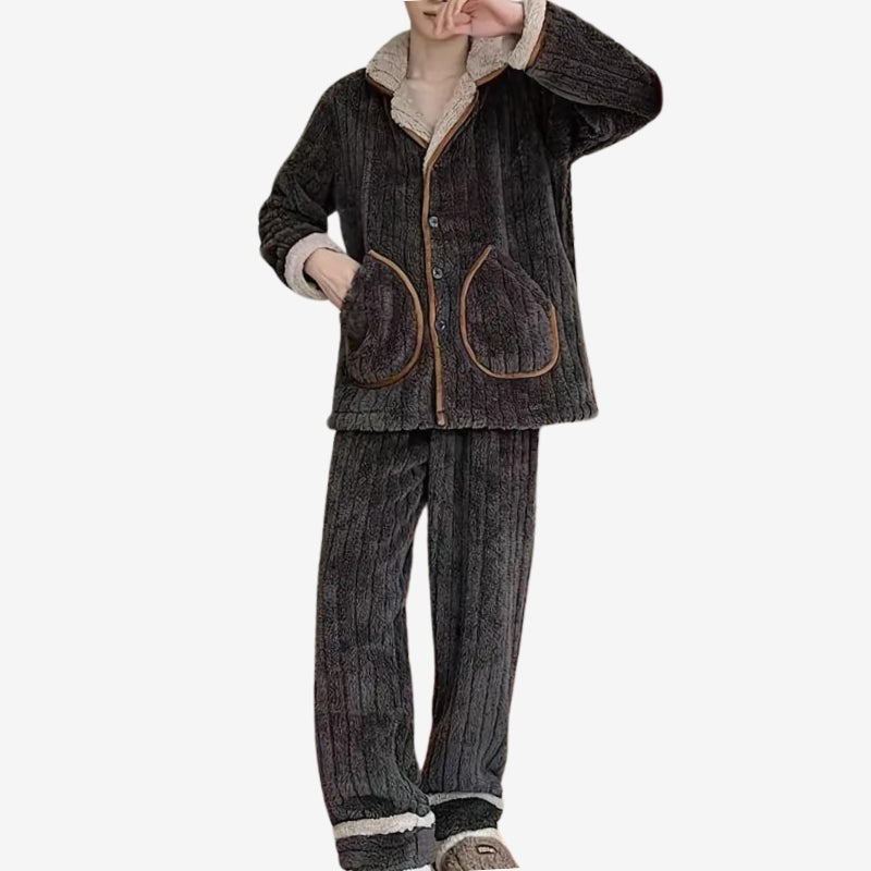 Tolga - Ensemble deux pièces avec pantalon à jambes larges et veste à manches longues