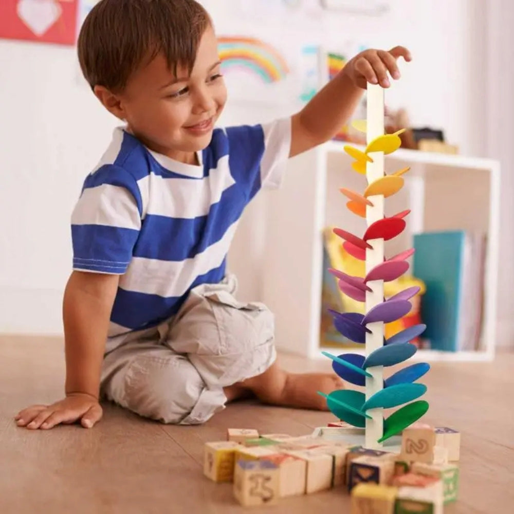 PlayBloom - Tęczowe drzewko z kulkami z kojącym dźwiękiem i interaktywnym wzorem kropli