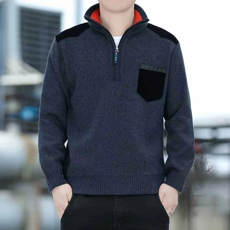 Mark - Long sleeve sweater with half zipper